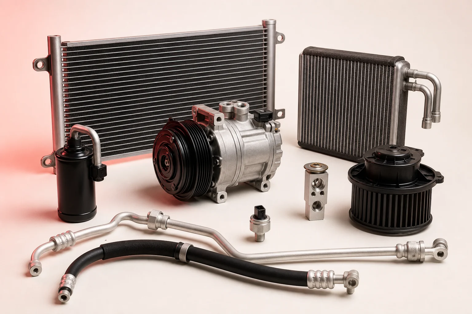 Generic passenger-car air conditioning components arranged for category presentation