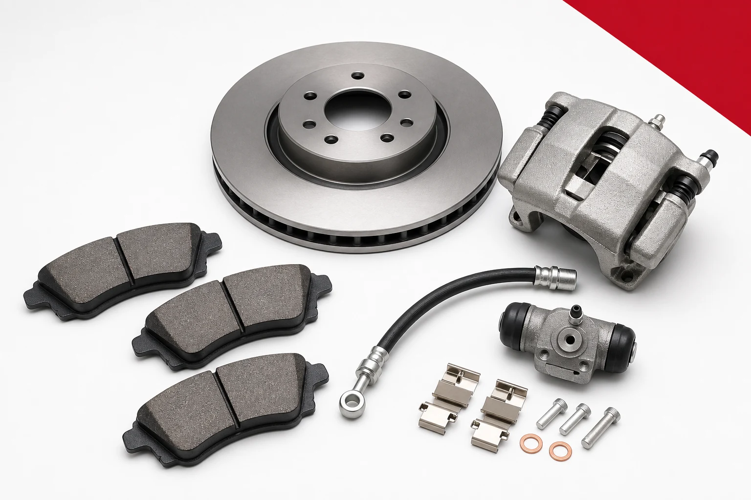 Generic passenger-car brake system components arranged for category presentation