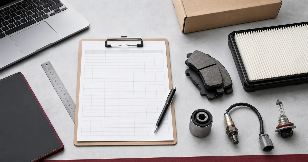 Mixed auto parts RFQ preparation workspace